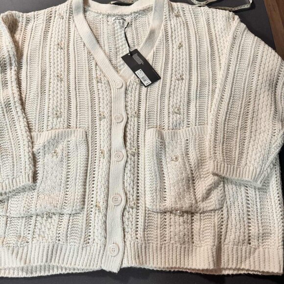 2X Future Collective NWT Women's Pearl Embellished Relaxed Cardigan - Picture 10 of 11